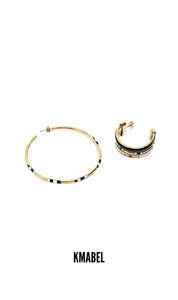 Coly Gold Asymmetrical Hoops Geometric Earrings