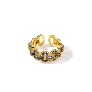 RING Maya - 18K GOLD PLATED WITH MULTICOLOURED ZIRCONIA